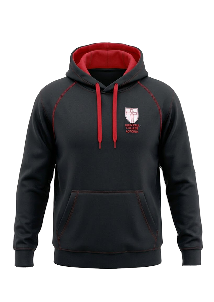 John Paul College Sport Hoodie Black/Red