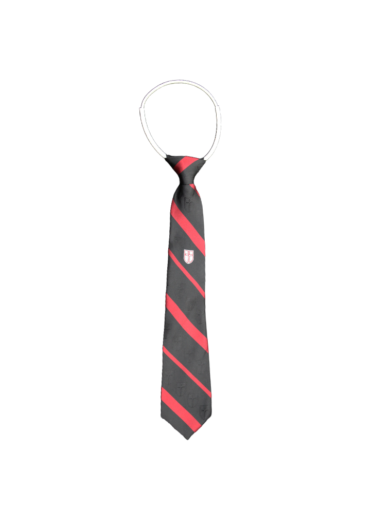 John Paul College Senior Tie Black/Red 1SZ